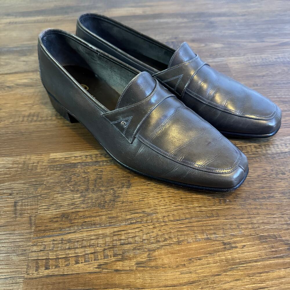 Vintage Continentals Bally Switzerland 9 M Laurence gray leather loafer R626